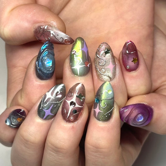 Galaxy Art Press-On Nails | Japanese Nail Art
